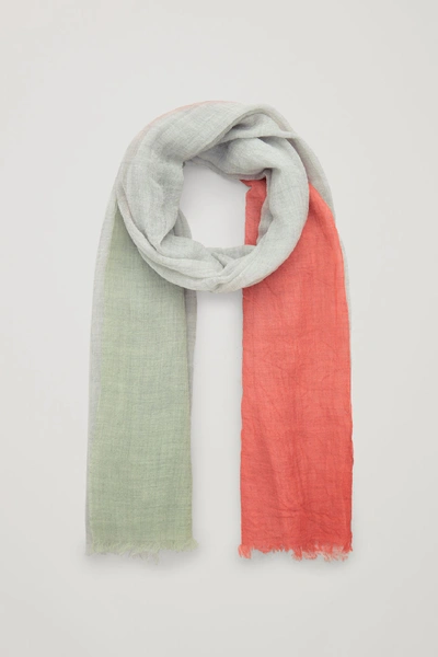 Shop Cos Dip-dyed Wool Scarf In Green