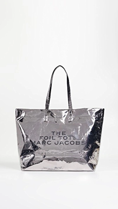 Shop Marc Jacobs The Foil Tote Bag In Silver