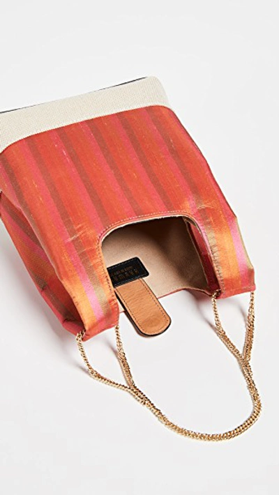 Shop Hayward Mini Chain Bag In Orange Stripe