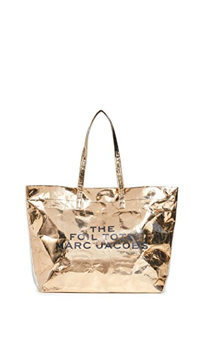 Shop Marc Jacobs The Foil Tote Bag In Gold