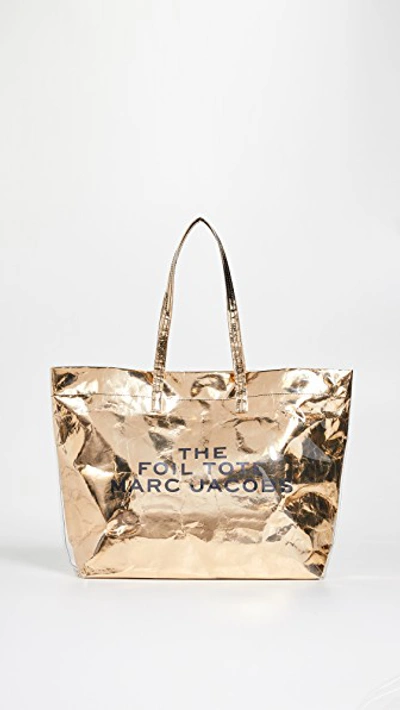 Shop Marc Jacobs The Foil Tote Bag In Gold