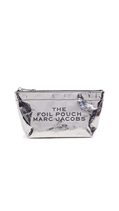 Shop Marc Jacobs Large Trapeze Cosmetic Case In Silver