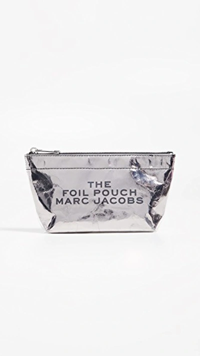 Shop Marc Jacobs Large Trapeze Cosmetic Case In Silver