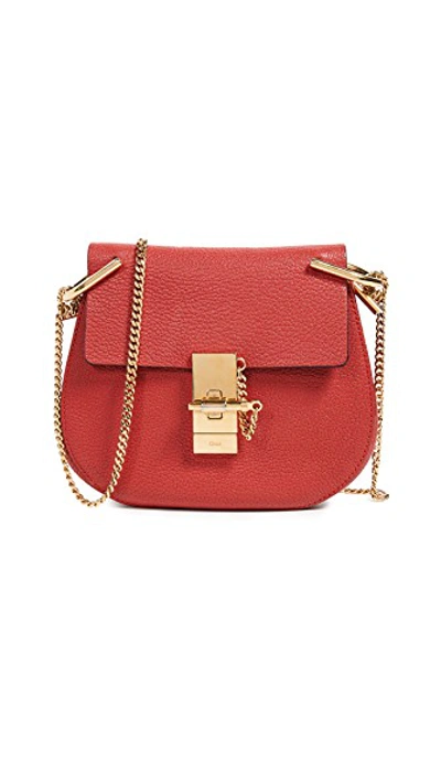 Pre-owned Chloe Mini Drew Bag In Red
