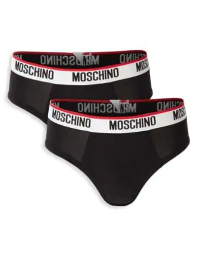 Shop Moschino 2-pack Basic Briefs In Black
