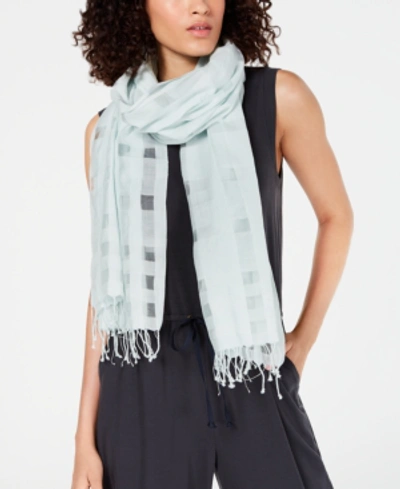 Shop Eileen Fisher Organic Cotton & Silk Scarf In Cornflower