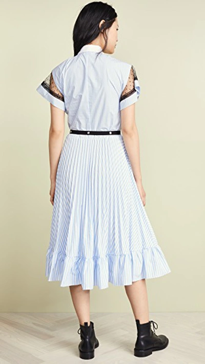 Shop Red Valentino Pleated Shirtdress In Nuvola