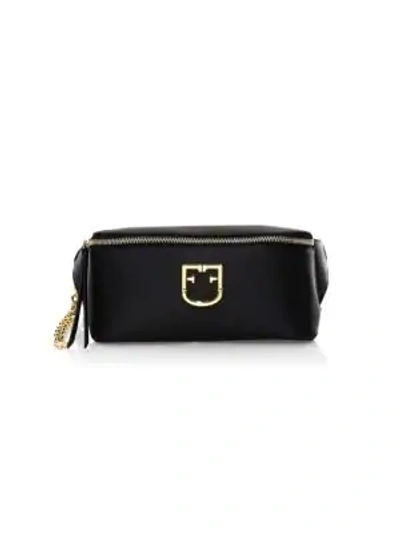 Shop Furla Isola Leather Belt Bag In Onyx