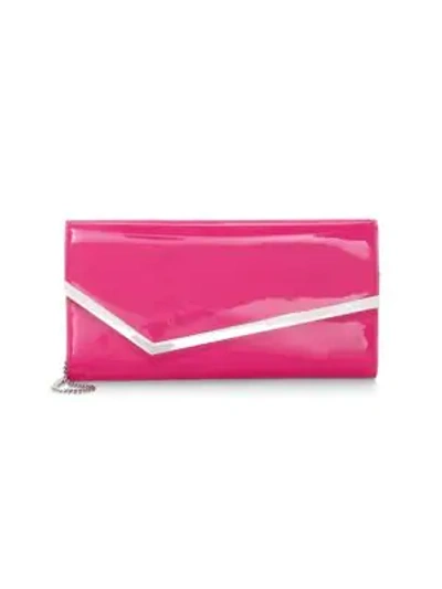 Shop Jimmy Choo Erica Patent Leather Clutch In Hot Pink