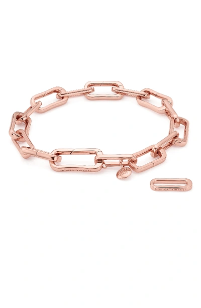 Shop Monica Vinader Alta Capture Link Chain Bracelet In Rose Gold