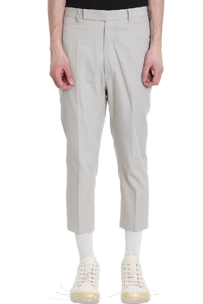 Shop Rick Owens Astaired Cropped Milk Cotton Pants In Beige