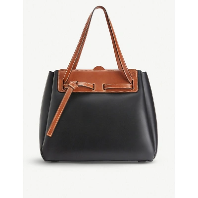 Shop Loewe Ruk Leather Tote Bag In Black