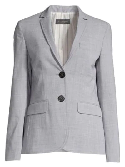 Shop Piazza Sempione Wool-blend Blazer Jacket In Grey Melange