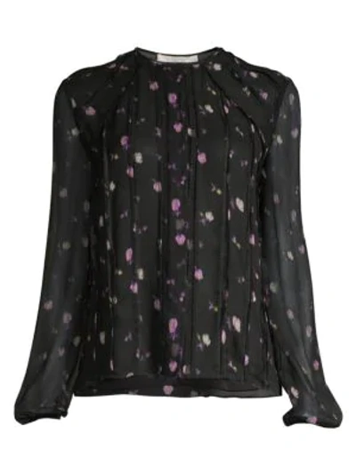 Shop Jason Wu Collection Printed Silk Chiffon Blouse In Black Multi