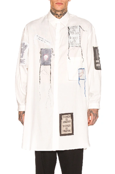 Shop Yohji Yamamoto Chain St Emblem Shirt In White