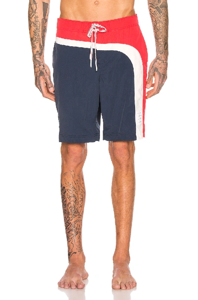 Shop Thom Browne Board Shorts In Navy