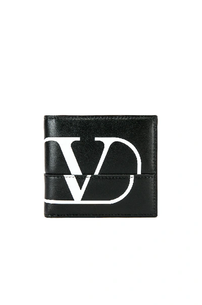 Shop Valentino Billfold Wallet In Black & White