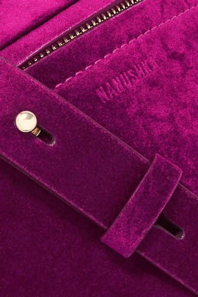 Shop Nanushka Lubo Velvet Belt Bag In Purple