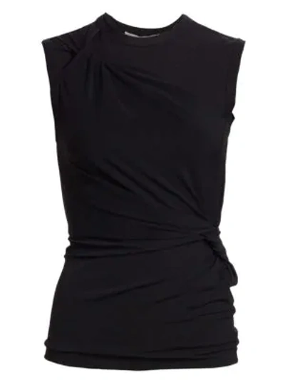 Shop Alexander Wang T Twisted Crepe Jersey Top In Black