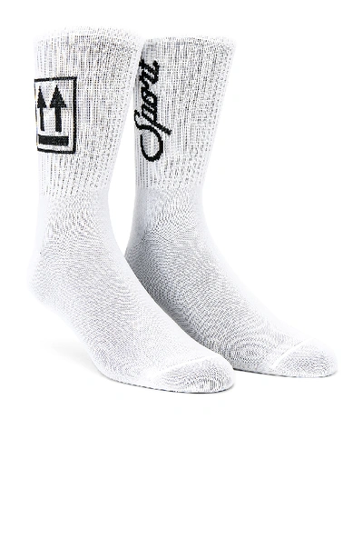 Shop Off-white Medium Sport Sock In White Black