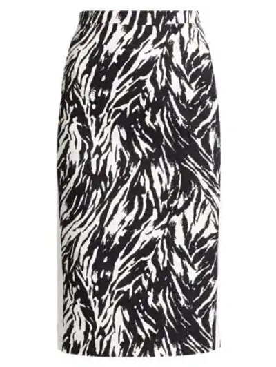 Shop N°21 Zebra Print Pencil Skirt In Stampa Fondo Bianco