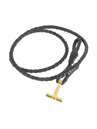 Shop Tom Ford Woven String Bracelet In Blg Black Gold
