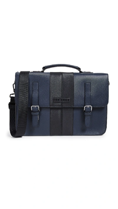 Shop Ted Baker Twill Satchel In Navy