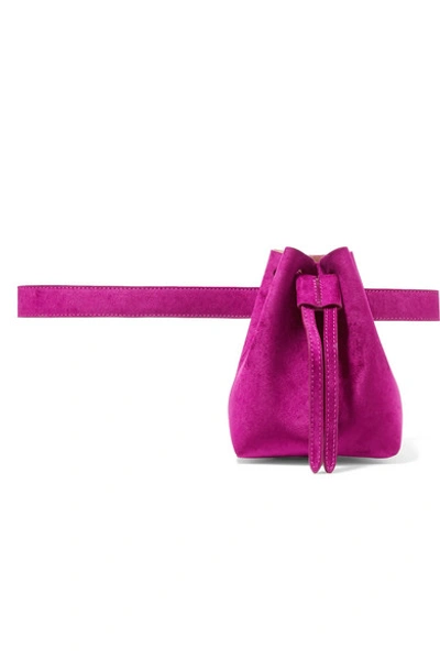 Shop Nanushka Minee Velvet Belt Bag In Purple