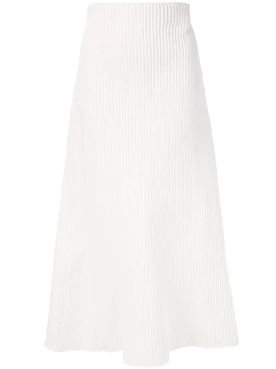 Shop Tibi Ribbed Midi Skirt - White