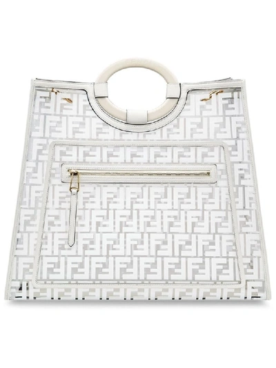 Shop Fendi Runaway Tote In Qvl Bianco