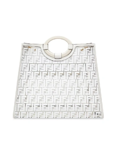 Shop Fendi Runaway Tote In Qvl Bianco