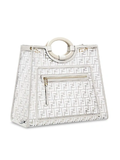 Shop Fendi Runaway Tote In Qvl Bianco