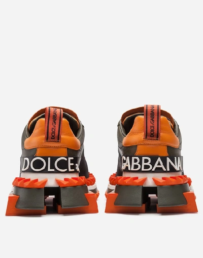 Shop Dolce & Gabbana Super Queen Multicolor Sneakers In Green/orange