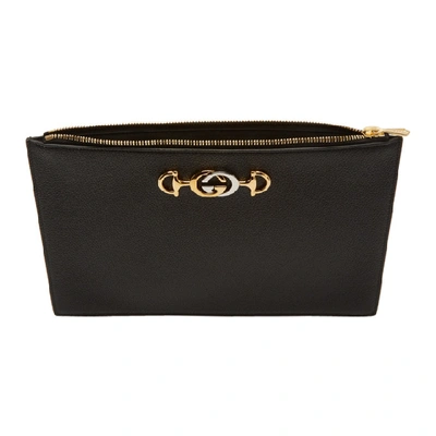 Shop Gucci Black Zumi Pouch In 1000 Black