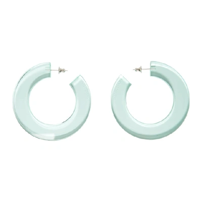 Shop Pushbutton Green Round Earrings In Clear