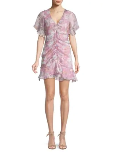 Shop Allison New York Floral Chiffon A-line Dress In Lilac