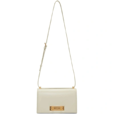 Shop Saint Laurent Off-white Medium Domino Satchel In 9207 Ivory