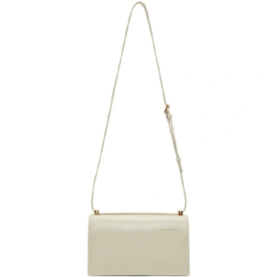 Shop Saint Laurent Off-white Medium Domino Satchel In 9207 Ivory