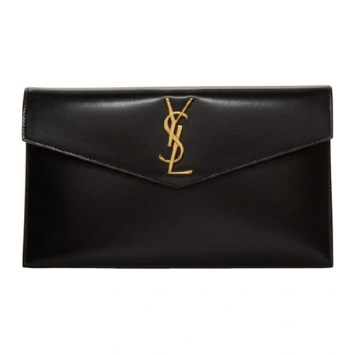 Shop Saint Laurent Black Uptown Envelope Pouch