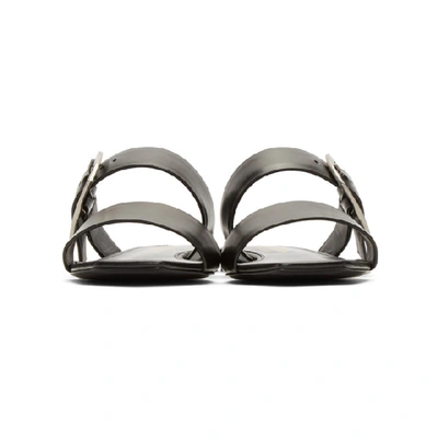 Shop Saint Laurent Black Oak Buckle Sandals In 1000 Black