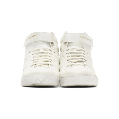 Shop Saint Laurent White Lenny Sneakers In 9030 White