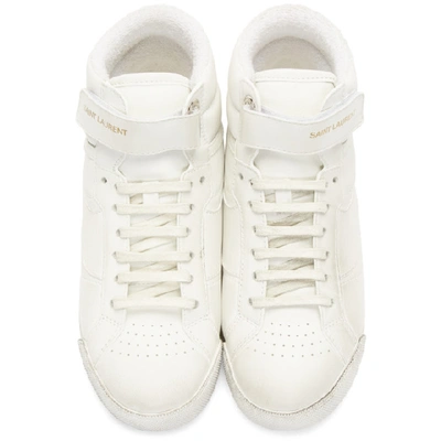 Shop Saint Laurent White Lenny Sneakers In 9030 White