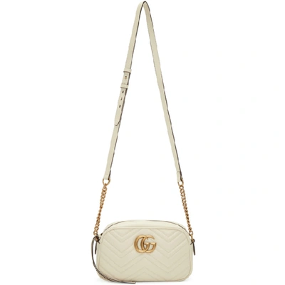 GUCCI GG Marmont Camera Bag White Leather