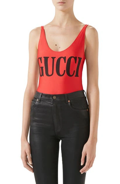 Shop Gucci One-piece Swimsuit In Dask/ Black