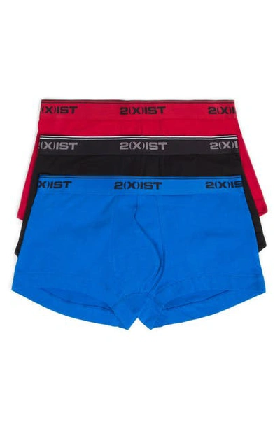 Shop 2(x)ist 3-pack No-show Trunks In Scotts Red/ Black/ Skydiver