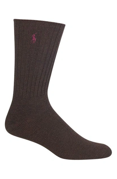 Shop Polo Ralph Lauren Crew Socks In Bark