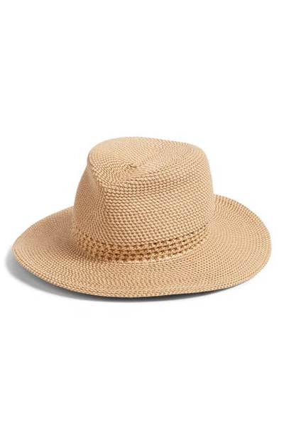 Shop Eric Javits Bayou Packable Squishee Fedora - Brown In Peanut