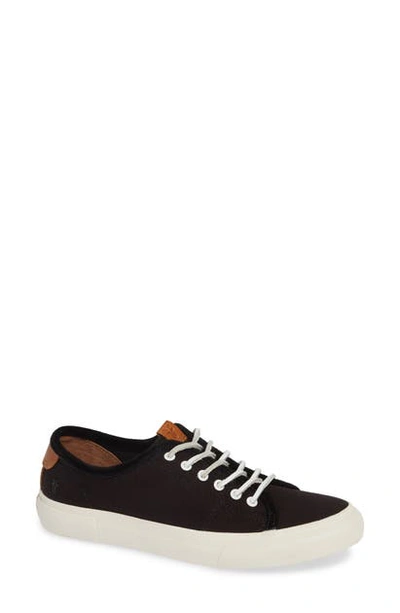Shop Frye Gia Low Lace-up Sneaker In Grey Canvas