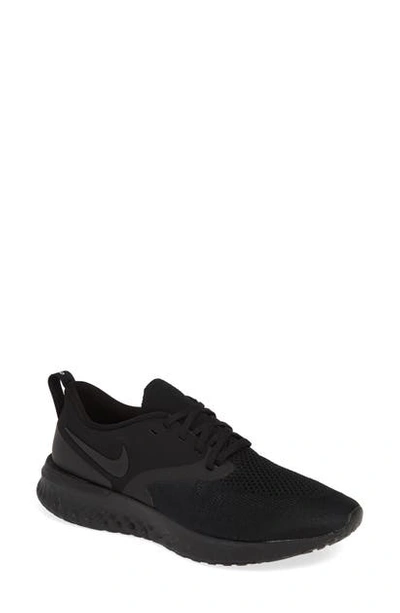 Shop Nike Odyssey React 2 Flyknit Running Shoe In Black/ Black/ White
