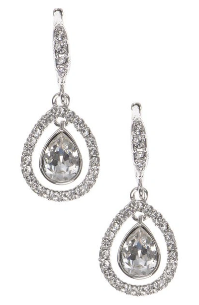 Shop Givenchy Crystal Drop Earrings In Silver